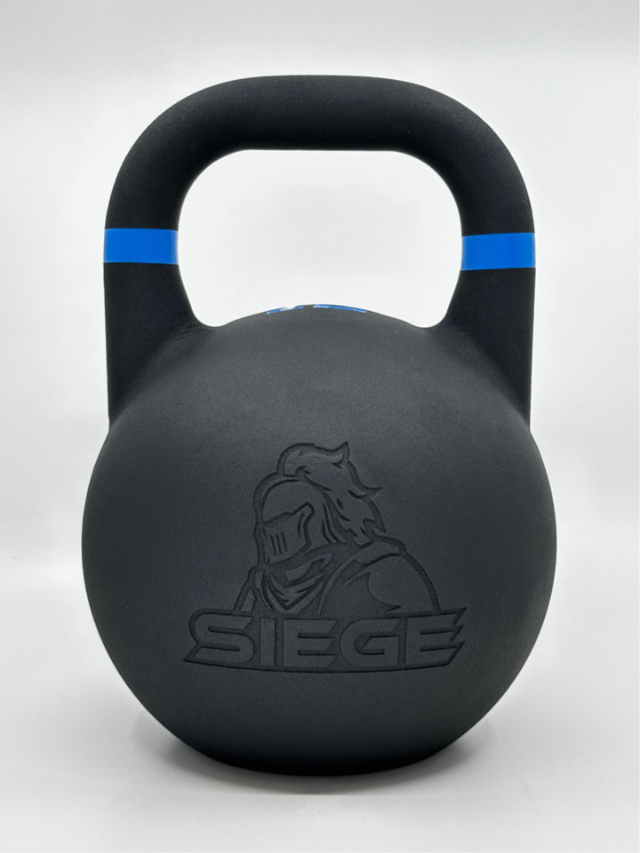 SIEGE matte black powder coat cast iron competition kettlebell 12kg