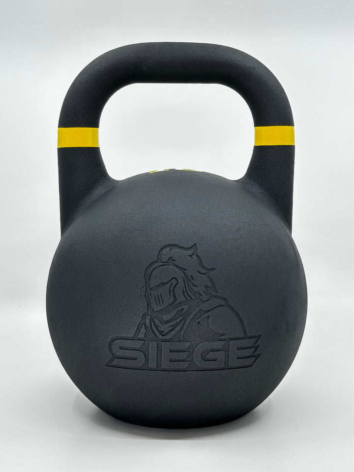 SIEGE matte black powder coat cast iron competition kettlebell 16kg