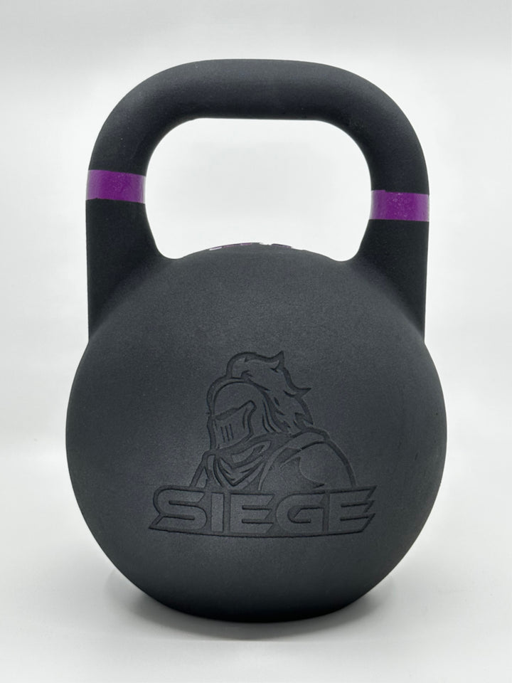 SIEGE matte black powder coat cast iron competition kettlebell 20kg