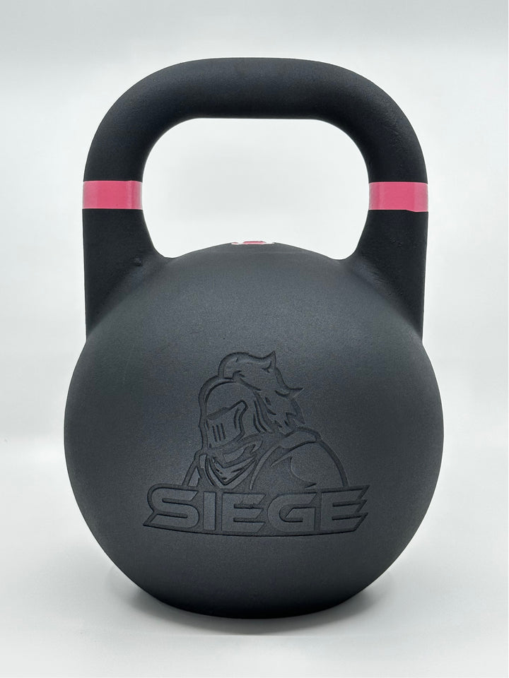 SIEGE matte black powder coat cast iron competition kettlebell 8kg